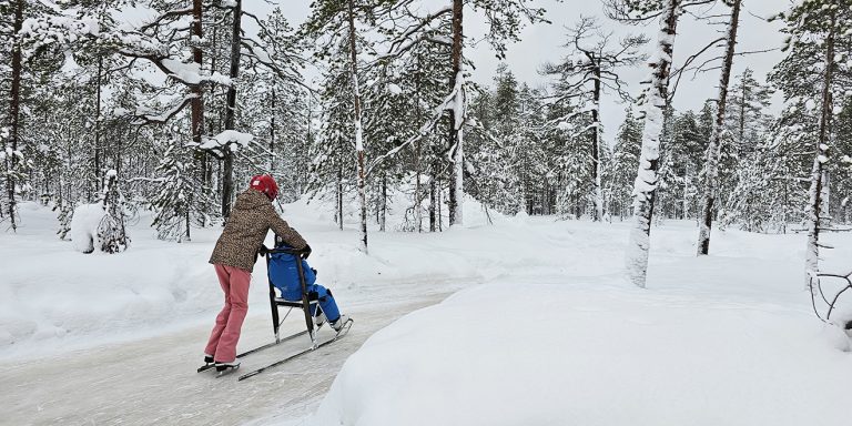Schaatsen in een sprookjesachtig bos bij Kotatieva | Lapland